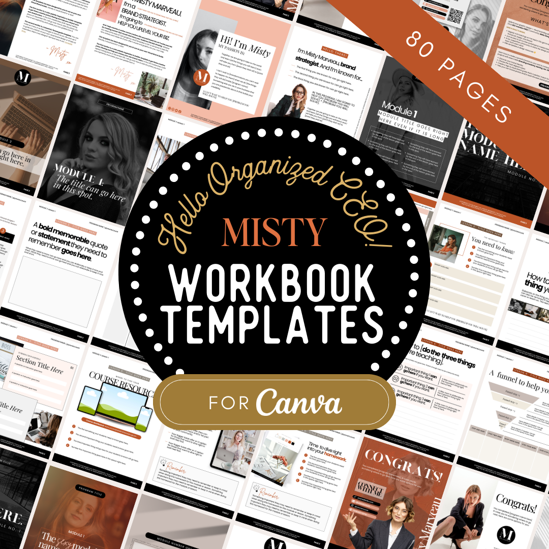 Hello Organized CEO The "Misty" Workbook Template