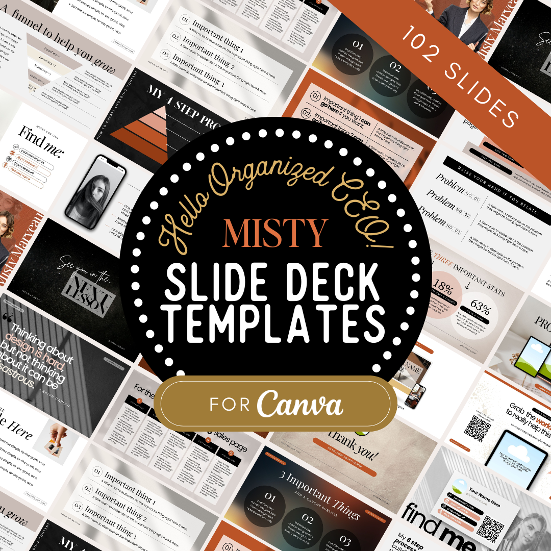 The "Misty" Hello Organized CEO Slide Deck Template
