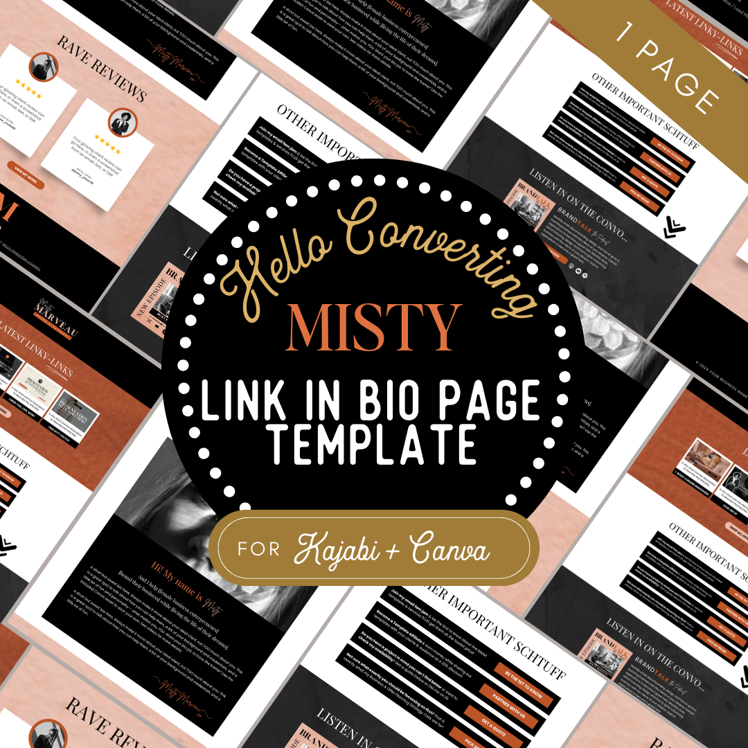 The "Misty" Link In Bio Canva + Kajabi Template Kit