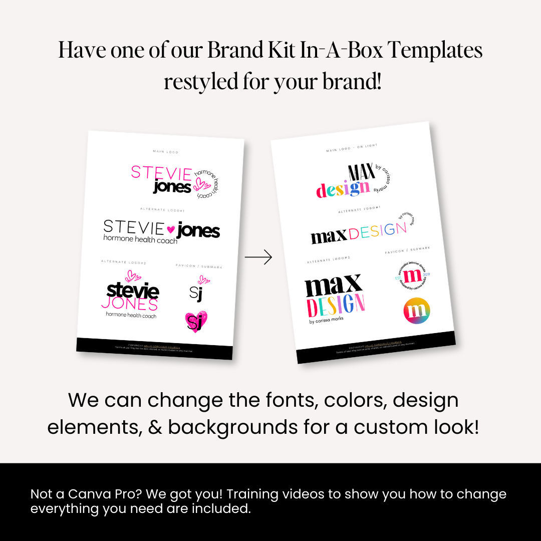 Hello, Custom! Brand Kit Template Restyle Add-On Service