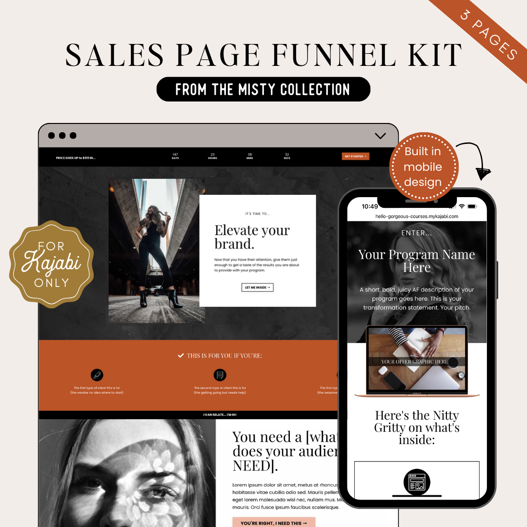 The "Misty" Kajabi Sales Page Template Kit