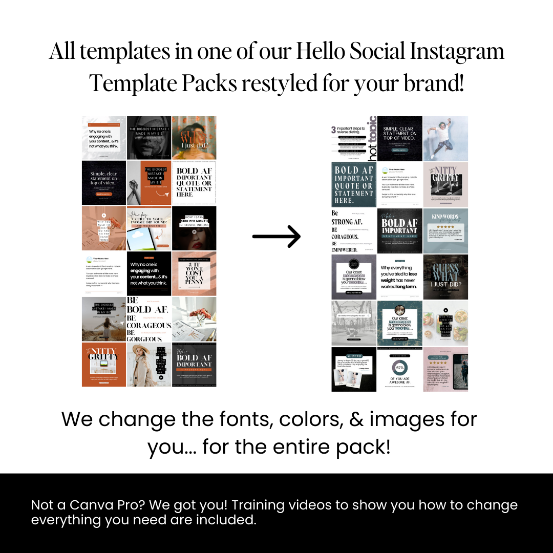 Hello, Custom! Instagram Template Restyle Add-On Service