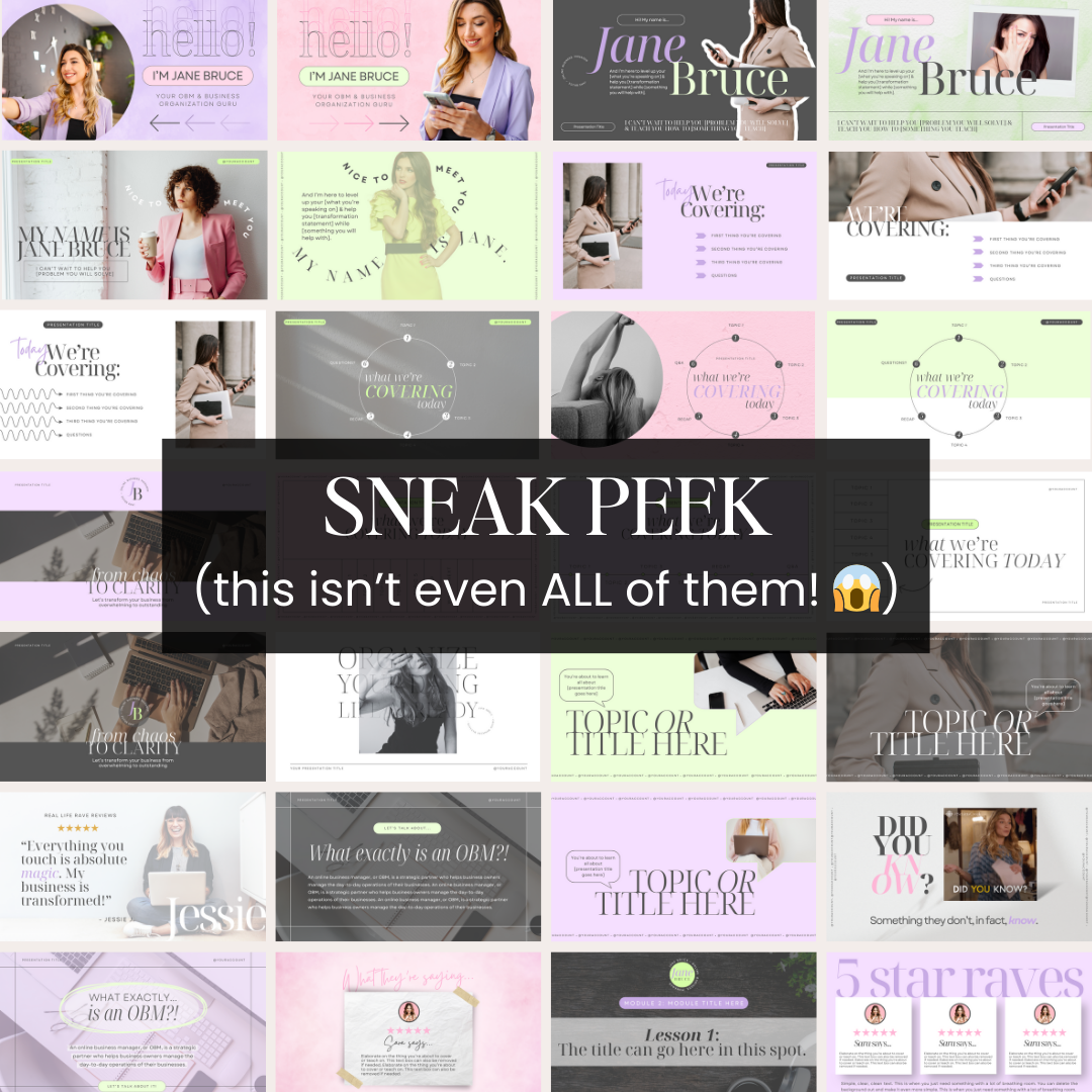 The "Jane" Hello Organized CEO Slide Deck Template