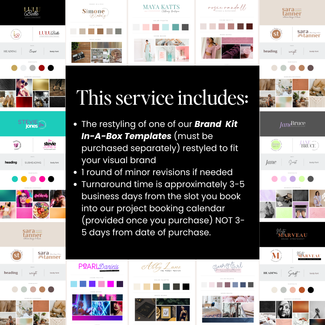 Hello, Custom! Brand Kit Template Restyle Add-On Service