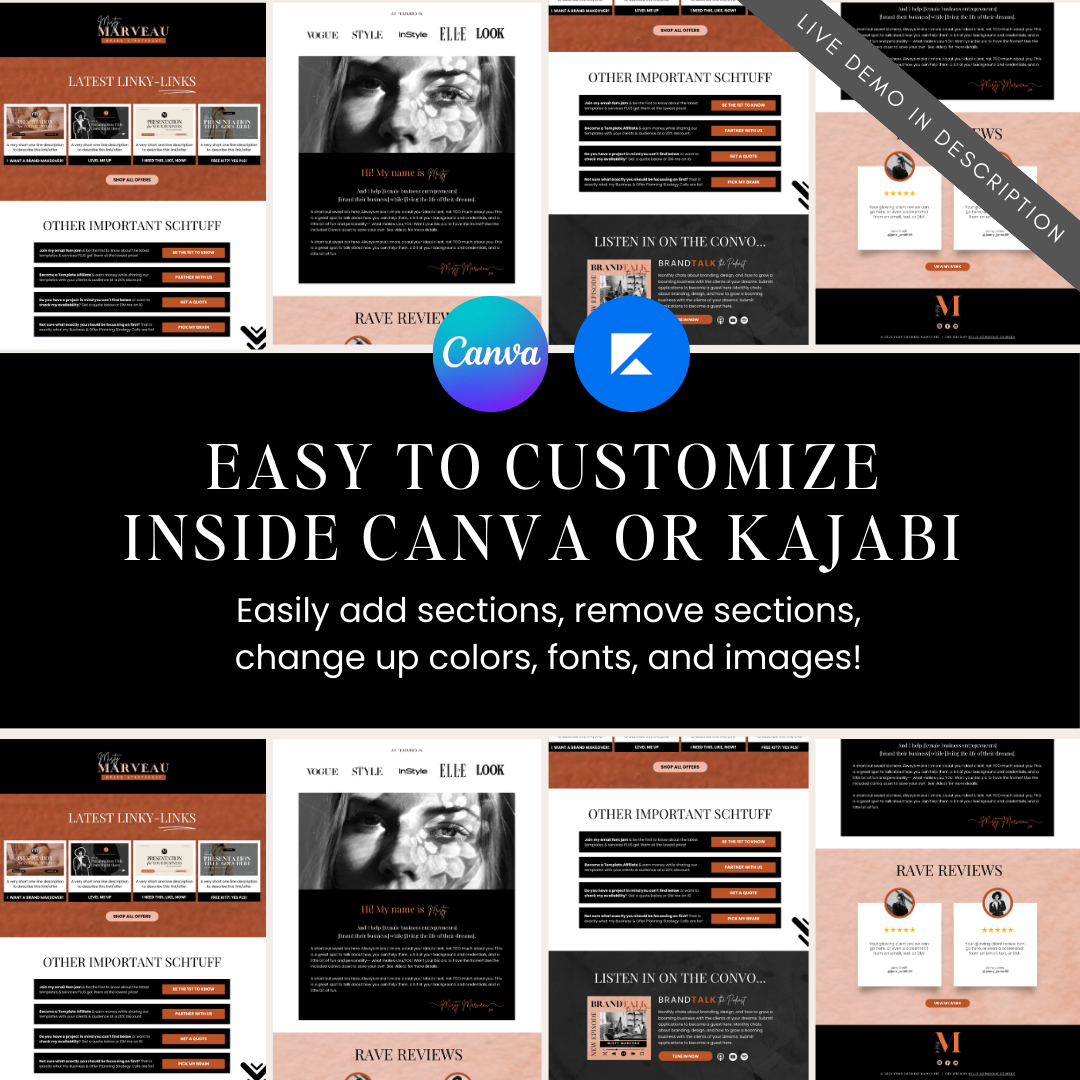 The "Misty" Link In Bio Canva + Kajabi Template Kit