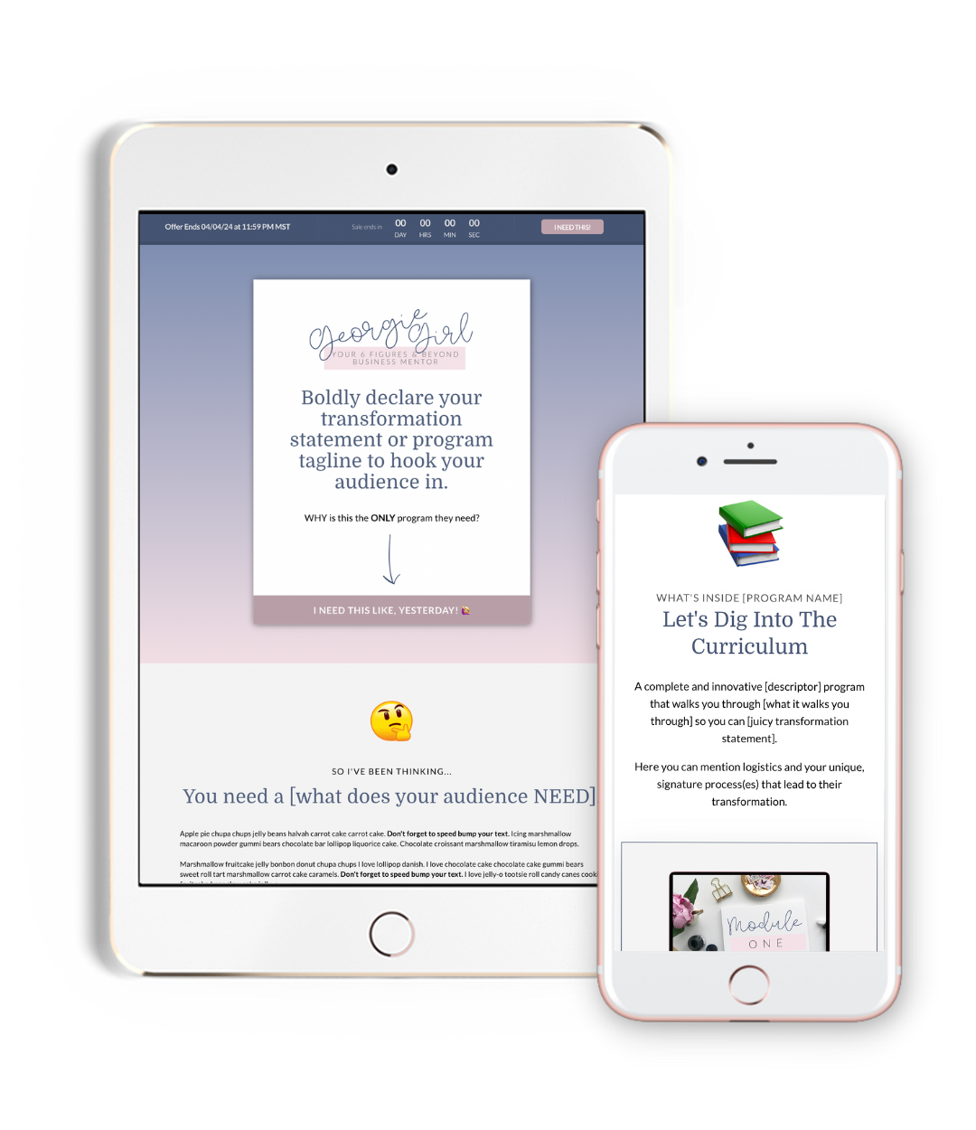 The "Georgie" Kajabi Sales Page Template Kit