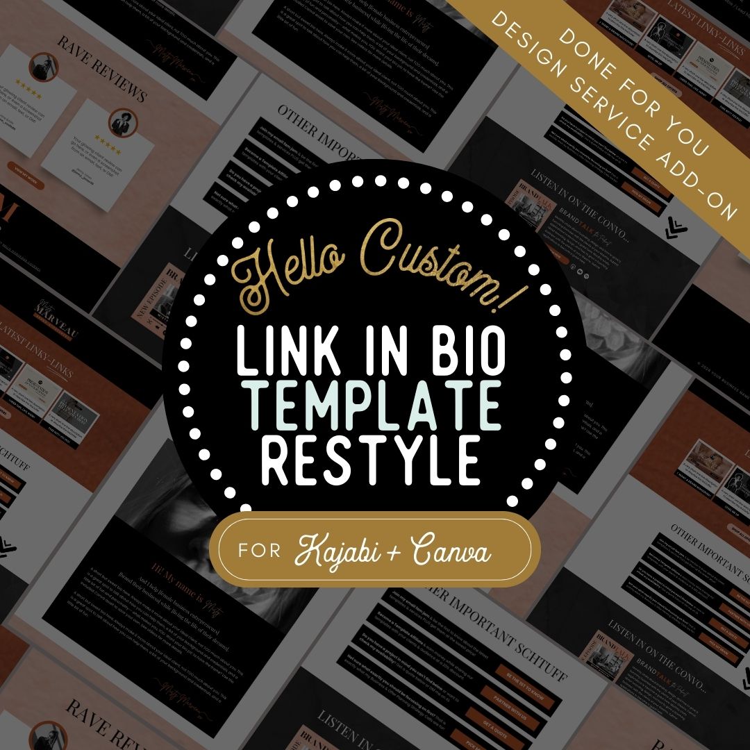 Hello, Custom! Link In Bio Mini Site Template Restyle Add-On Service