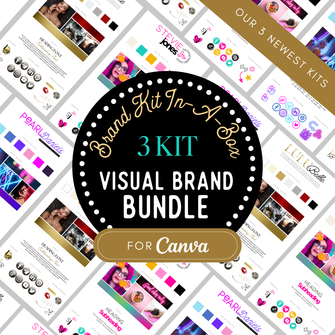 3 visual identity brand kit logo template bundle