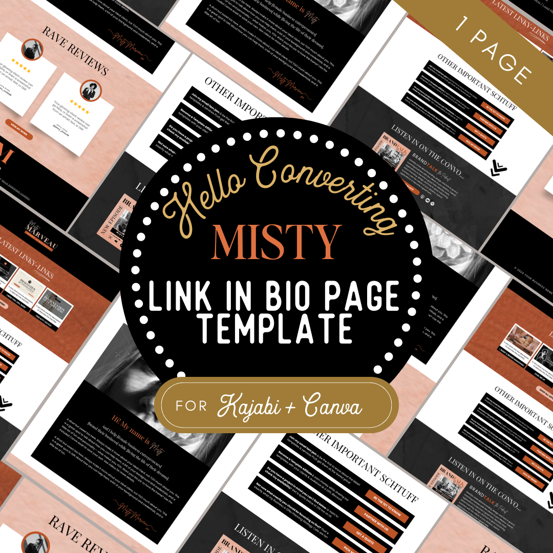 The &quot;Misty&quot; Link In Bio Canva + Kajabi Template Kit