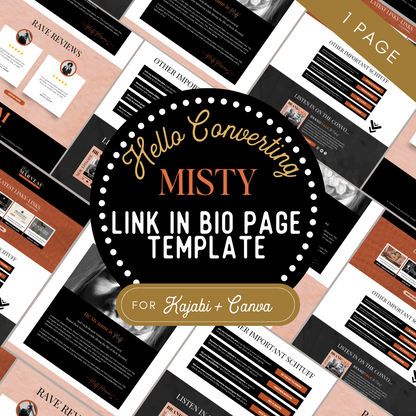 The &quot;Misty&quot; Link In Bio Canva + Kajabi Template Kit