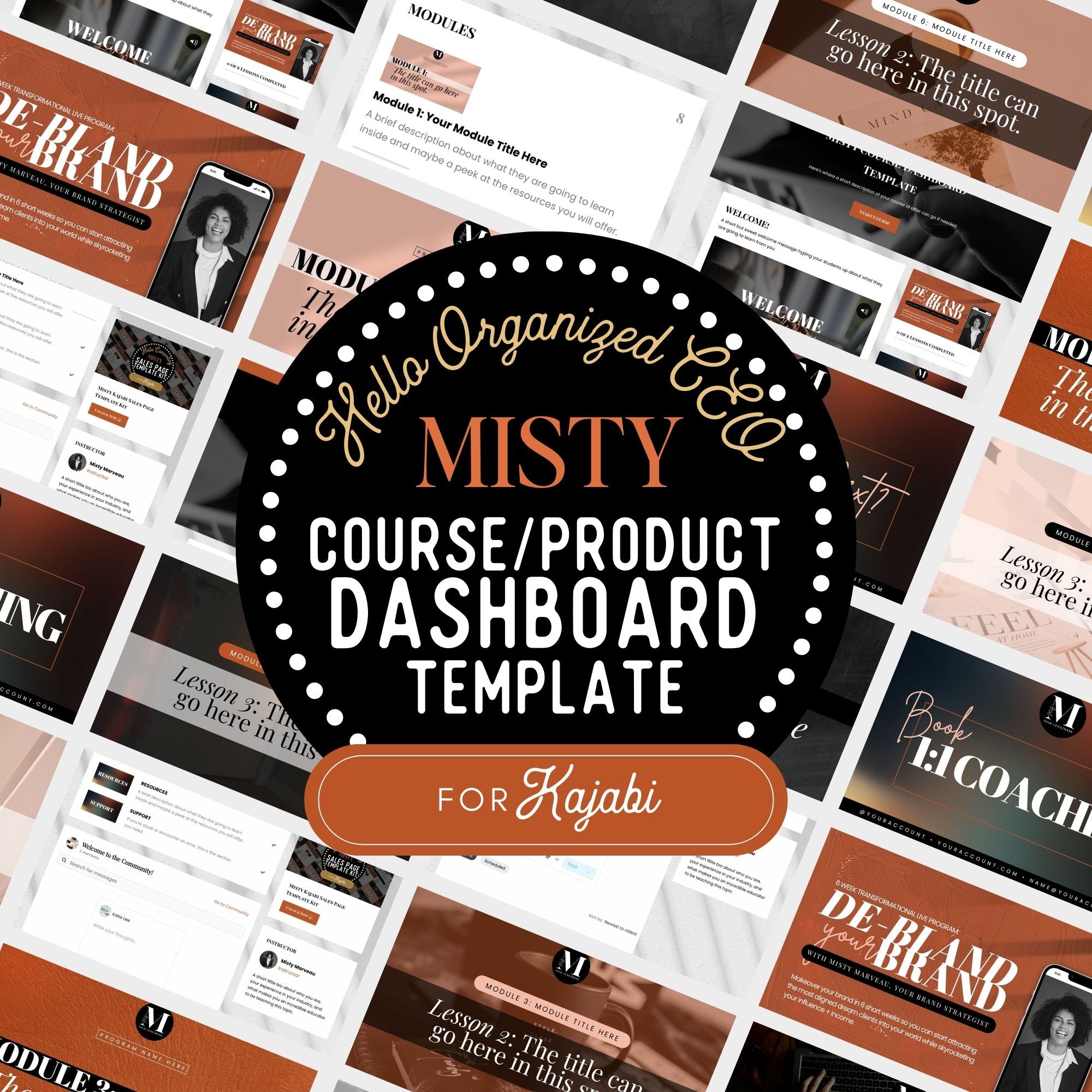 The &quot;Misty&quot; Kajabi Product / Course Dashboard Template