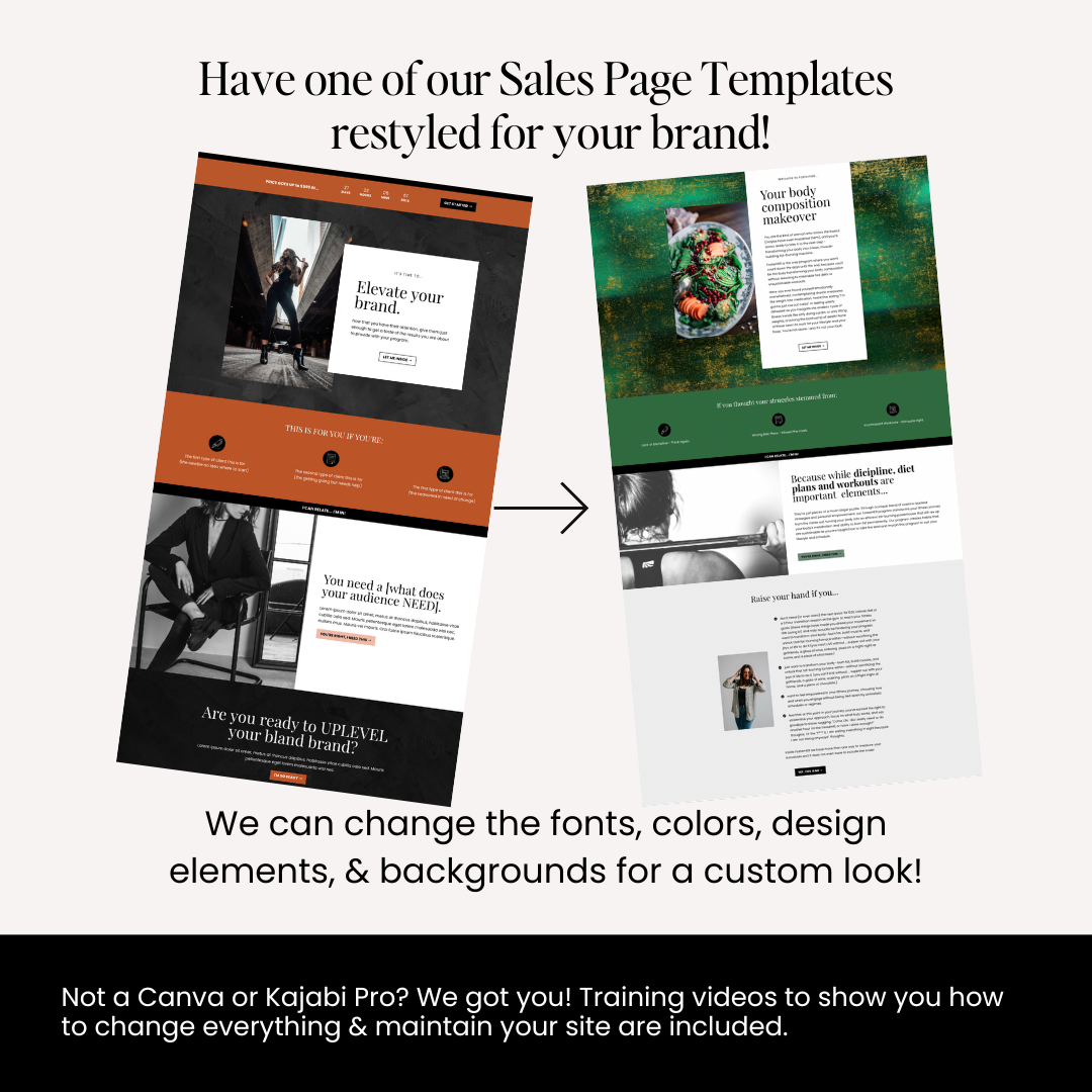 Hello, Custom! Sales Page Template Restyle Add-On Service