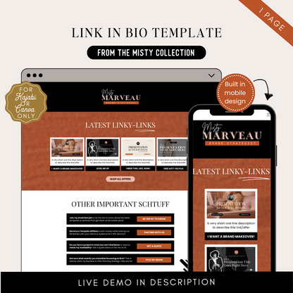 The &quot;Misty&quot; Link In Bio Canva + Kajabi Template Kit