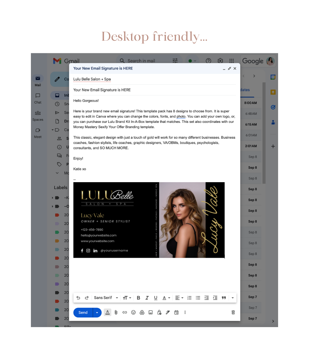 Hello Organized CEO The &quot;Lulu&quot; Email Signature Template