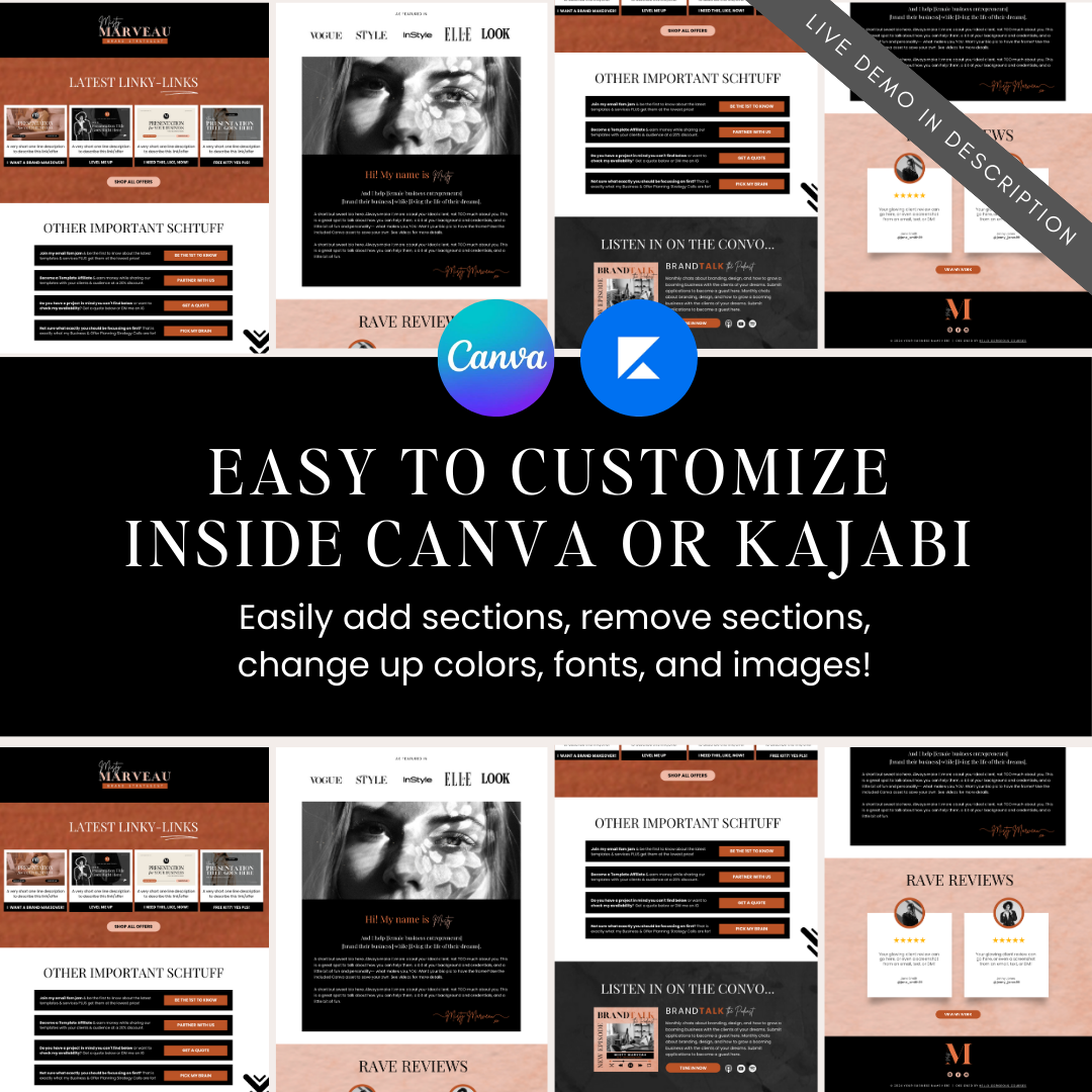 The &quot;Misty&quot; Link In Bio Canva + Kajabi Template Kit