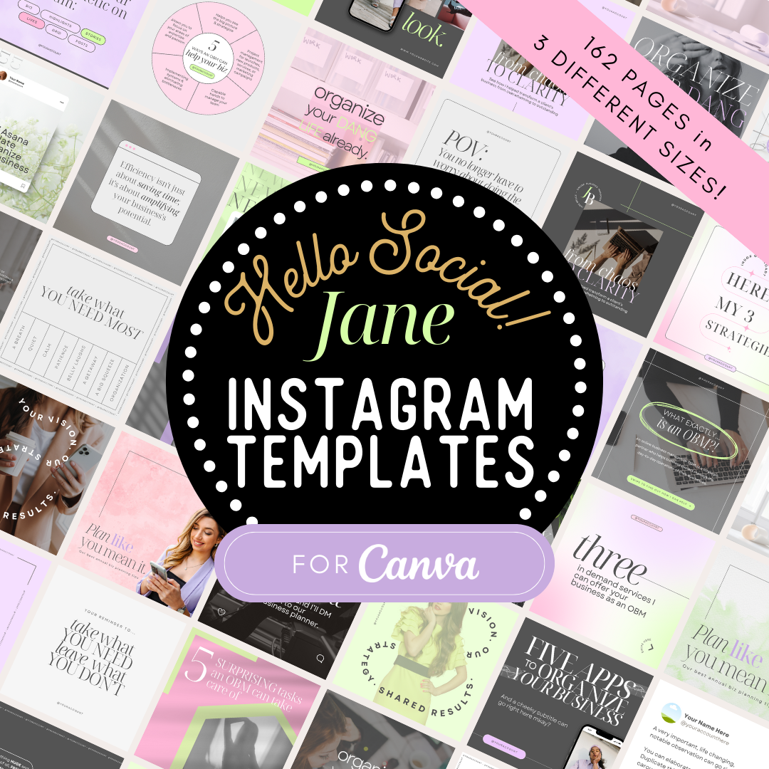 The &quot;Jane&quot; Hello Social Instagram Template Pack