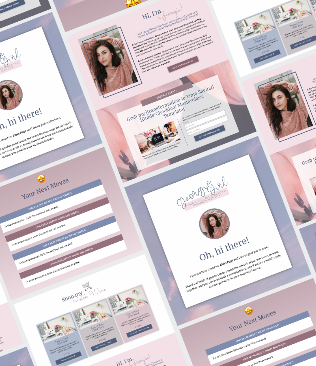 The &quot;Georgie&quot; Kajabi Link In Bio Mini Site Template