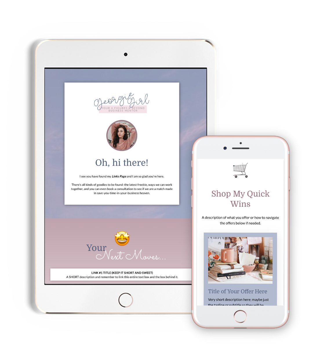The &quot;Georgie&quot; Showit Link In Bio Mini Site Template
