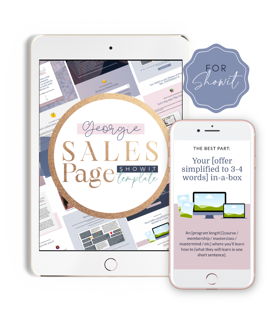 The &quot;Georgie&quot; Showit Sales Page Template Kit