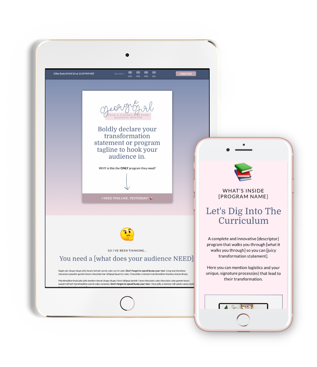 The &quot;Georgie&quot; Showit Sales Page Template Kit
