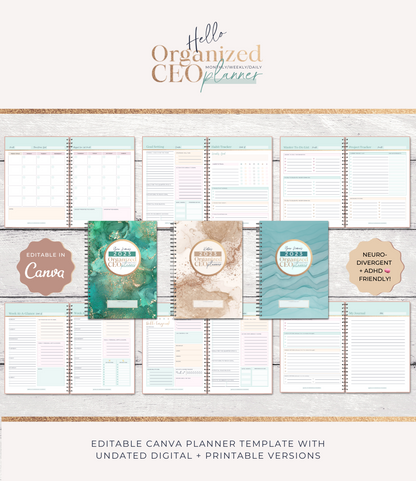 Hello Organized CEO Monthly/Weekly/Daily Planner Template