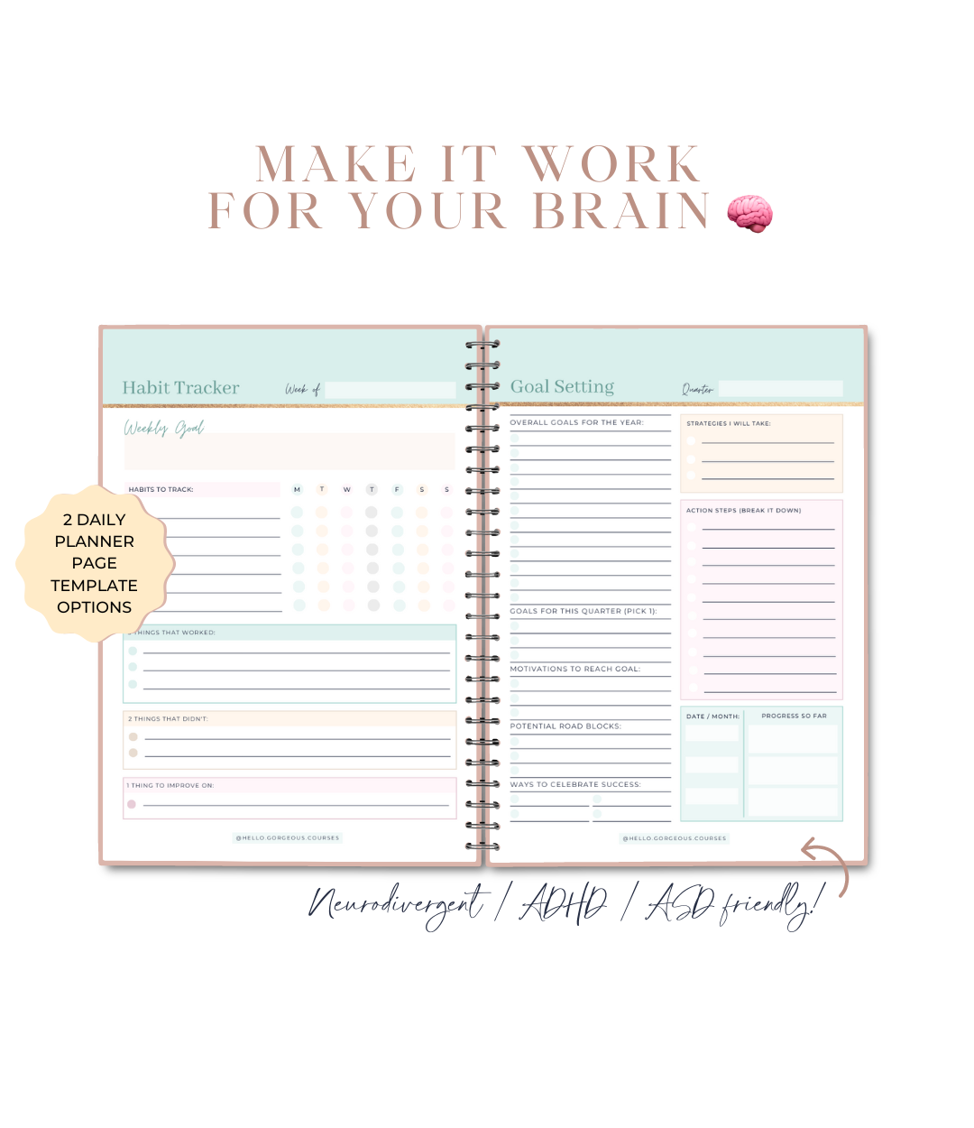 Hello Organized CEO Monthly/Weekly/Daily Planner Template