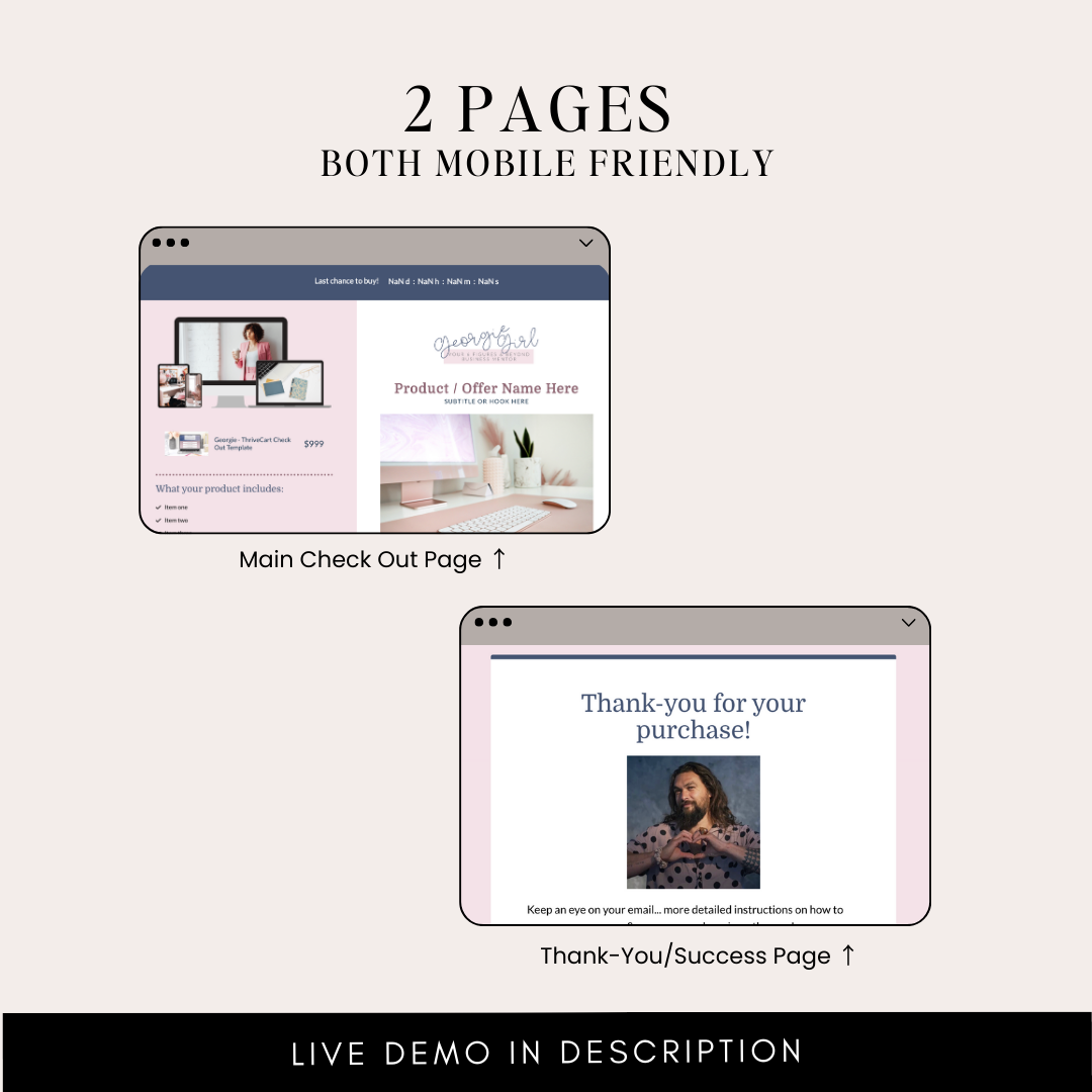 ThriveCart checkout page template that is mobile friendly... live demo in description!