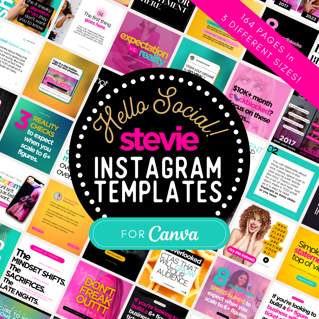 Hello Social Stevie Instagram Templates for Canva